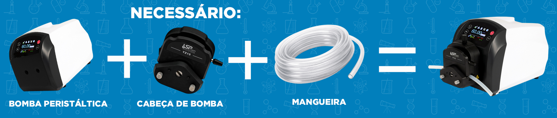 Bomba Peristáltica - Faixa de Rotação 0,1 a 600 RPM (Reversível) - Faixa de Fluxo 0,005 a 3000mL/Min (Varia conforme a Cabeça de Bomba) - Modelo SP-BP601-L - SPLABOR